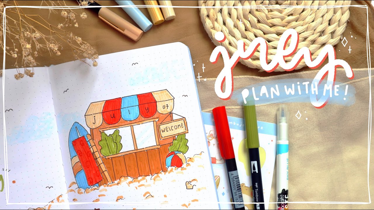 PLAN WITH ME July 2021 🏖 Summer Theme - Bullet Journal Set Up