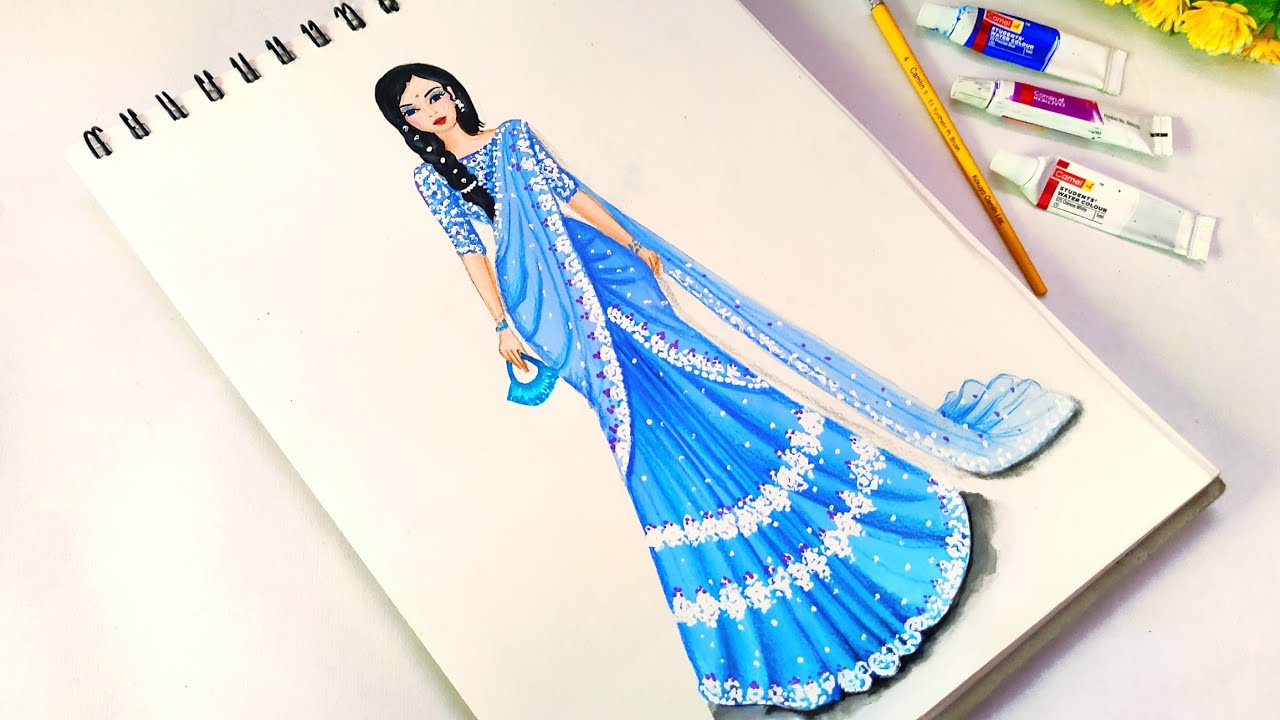 How to draw Indian saree girl easy drawing step by step..