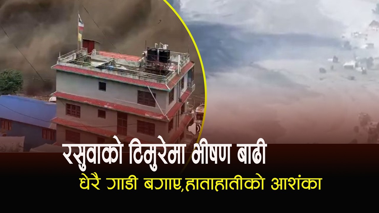 अहिले भर्खरै रसुवाको टिमुरेमा ठूलो बाढी,ठूलो क्षतिको भएको आशंका ।। Rasuwa Flood ।।