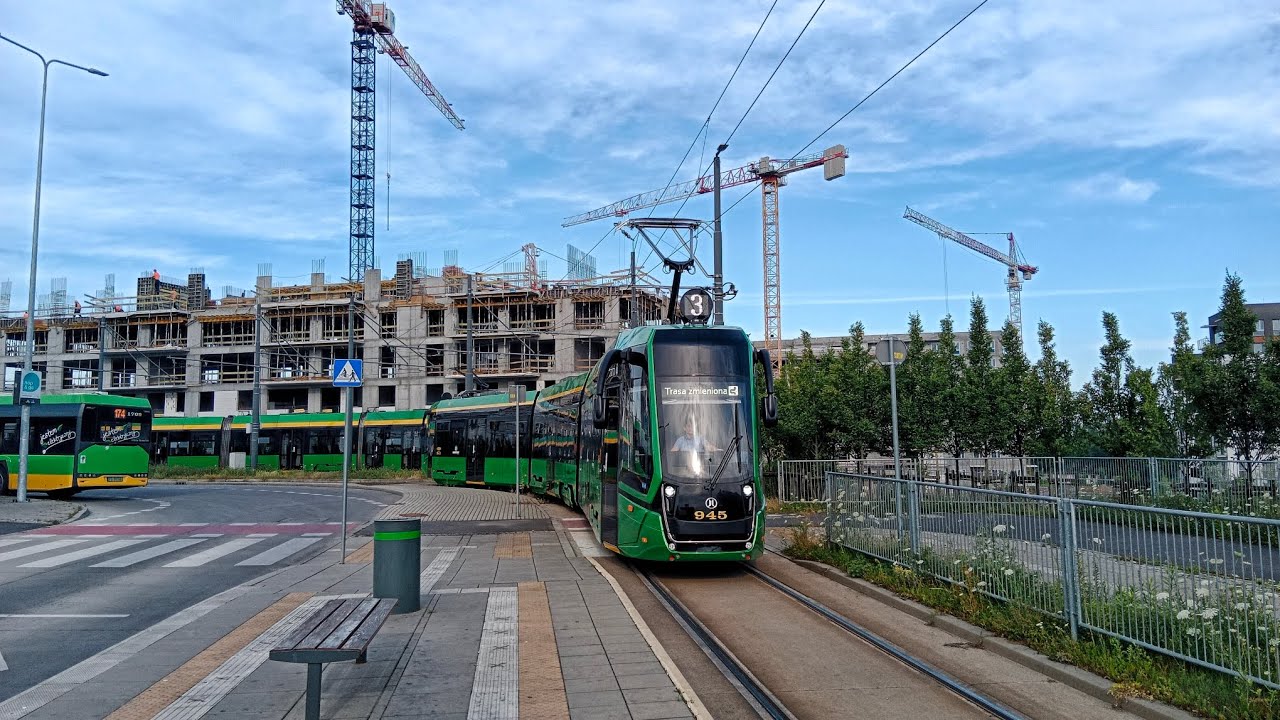 MPK Poznań Linia 3 kierunek Błażeja(trasa zmieniona).Moderus Gamma LF 04 AC.