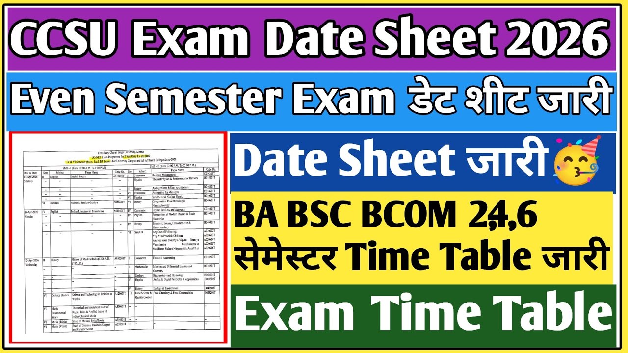 CCSU exam date sheet 2026 | CCSU date sheet 2026 kaise download Kare | CCSU date sheet 2026