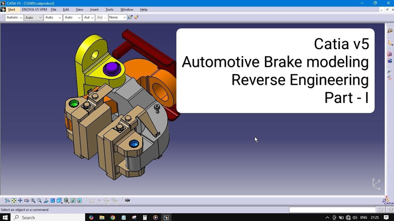Reverse engineering using Catia v5 | Brake modeling