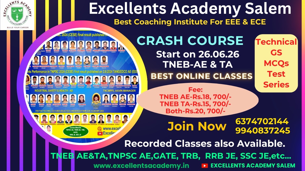 TNEB AE&TA Crash Course-26.3.2026.Best Online-Live&Recorded Coaching Classes for EEE&ECE Aspirants.
