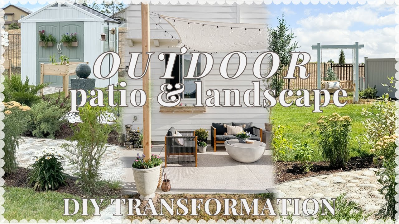 BUDGET BACKYARD MAKEOVER 🪴 DIY landscaping, garden beds, cobblestone path, DIY shade + 50k GIVEAWAY!