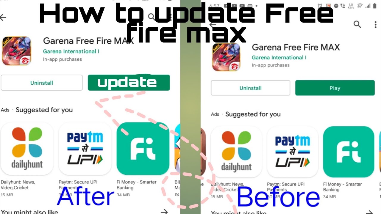 How to update Free fire max ob34 update #freefiremax #youtube #telugu