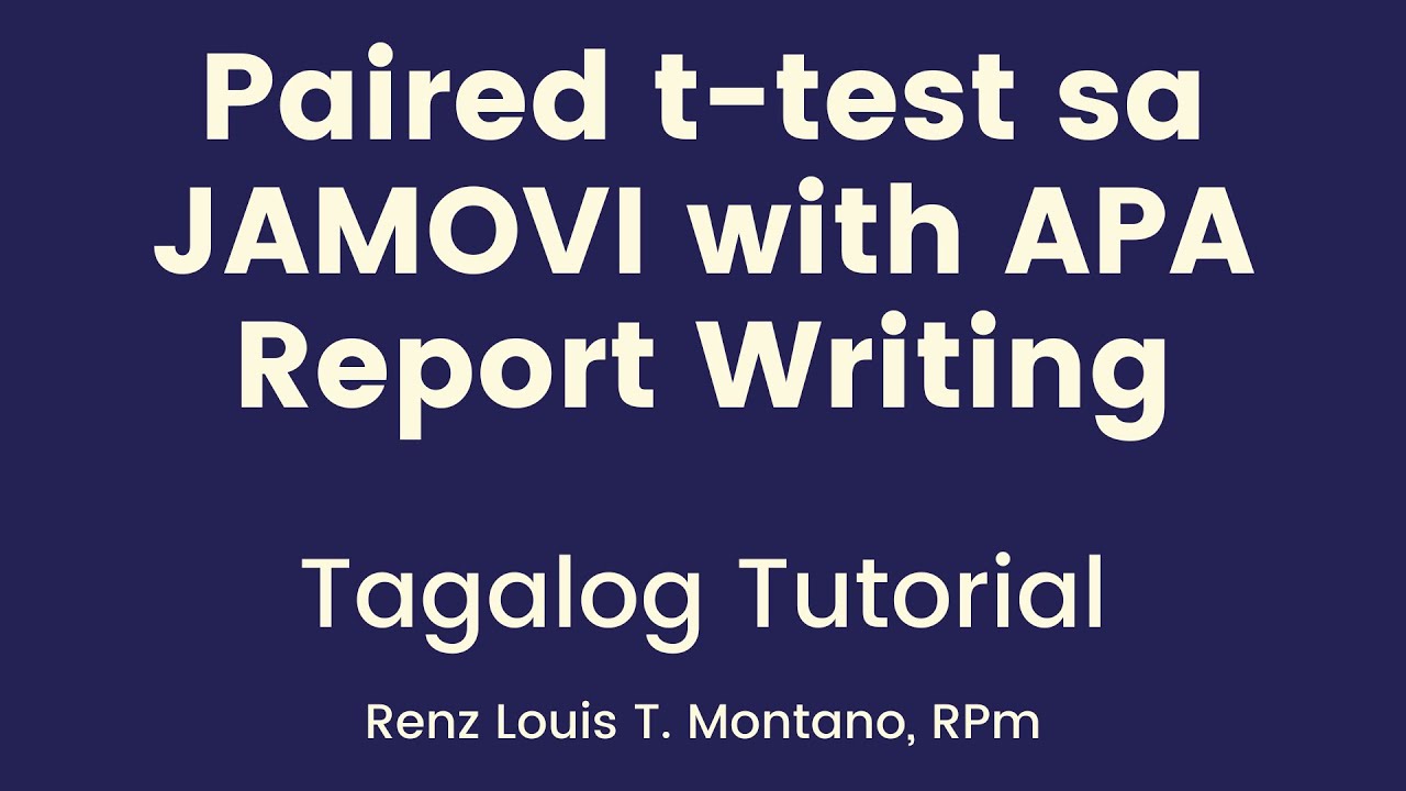 Dependent / Paired Samples t-test sa JAMOVI | TAGALOG Tutorial