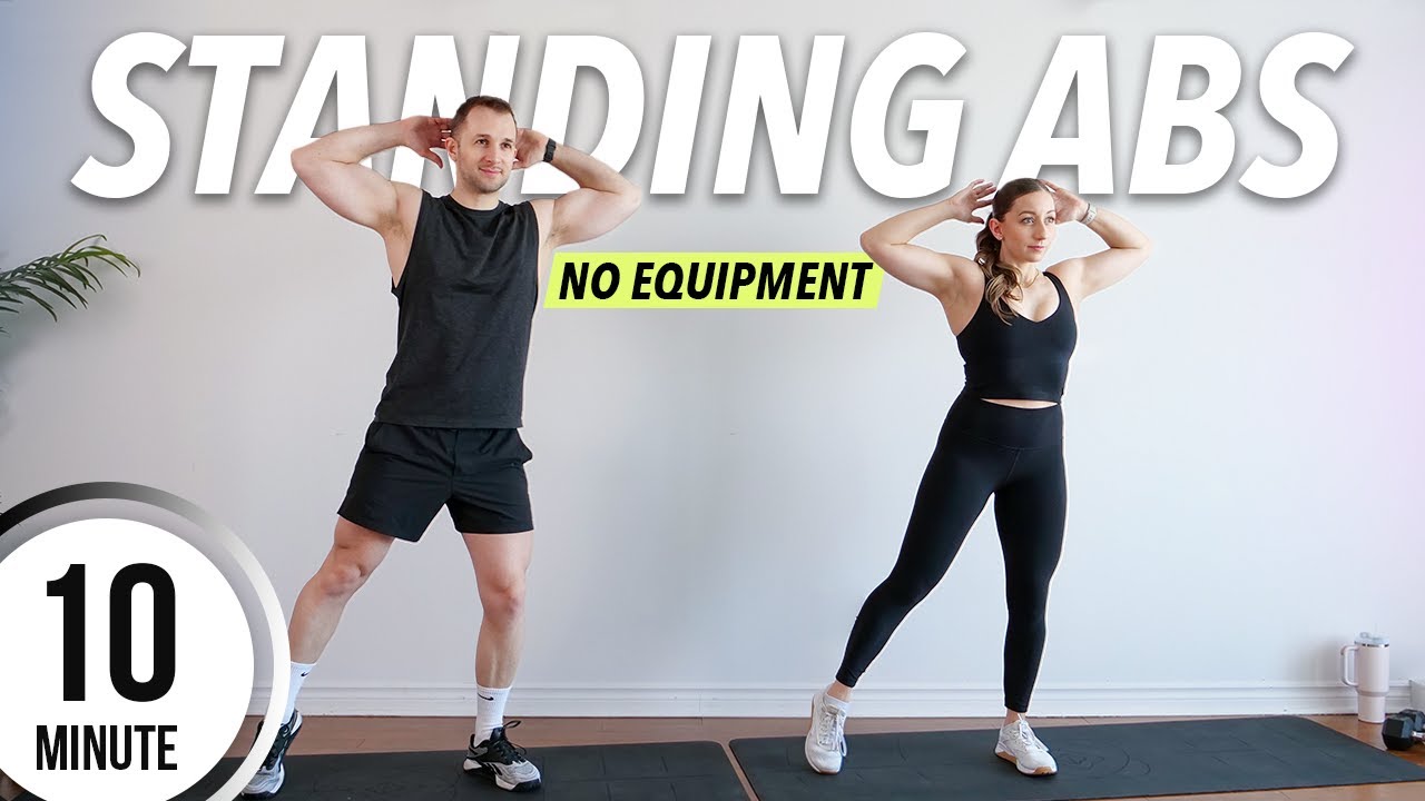 10 min STANDING ABS Workout (No Equipment, No Repeats)