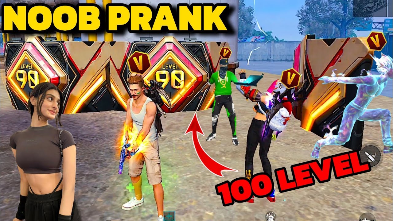Noob Prank With Cute Rich Girl 😤 लड़की ने Dikhaya Attitude 😈 साथमे V badge Player 😱 Garena free fire