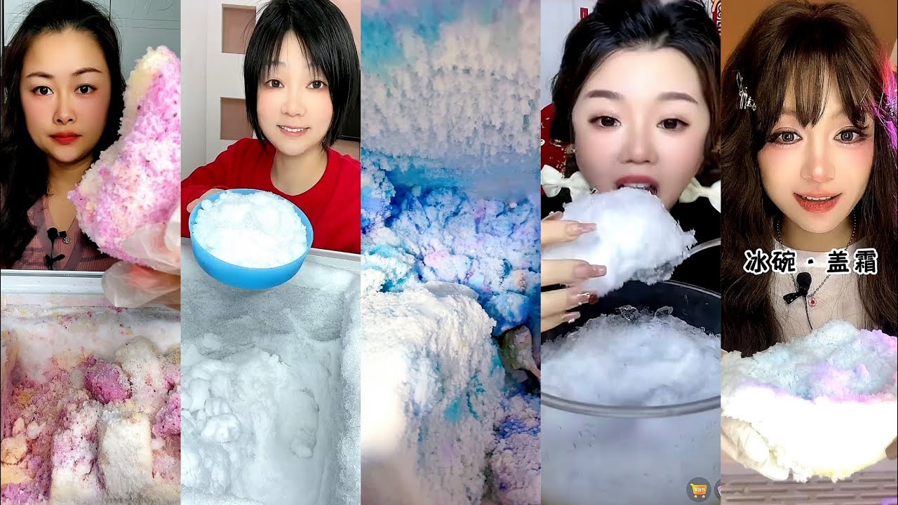 ASMR WHITE ICE EATING / FREEZER FROST EATING