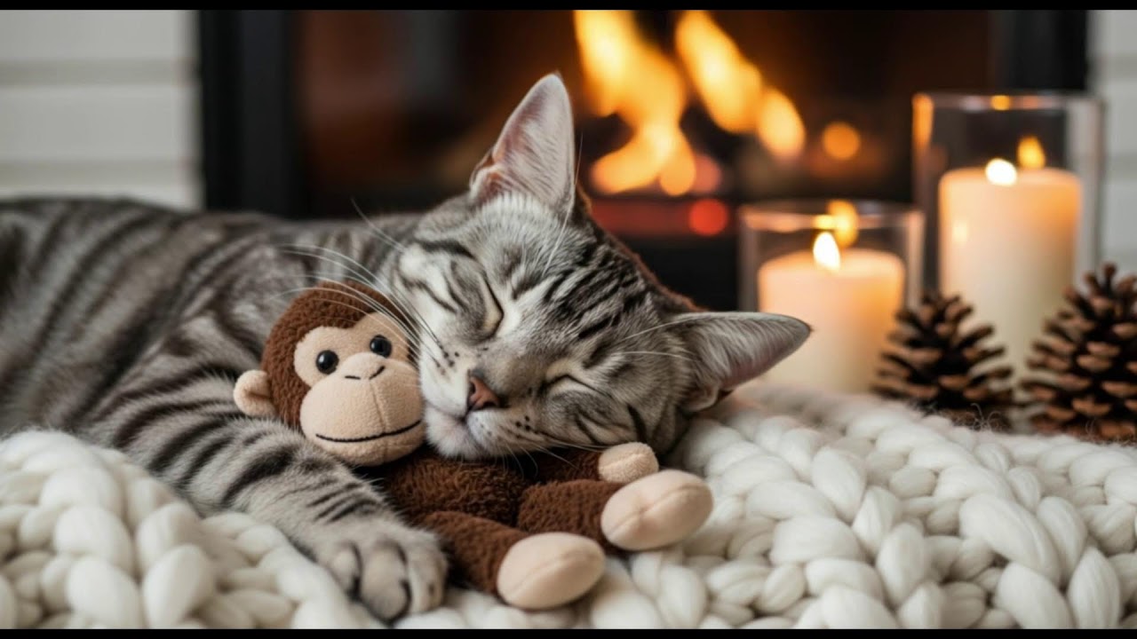 Relaxing 432Hz Cat Music 🎵 Anxiety Relief Deep Sleep Sounds And Peaceful Warm Cozy Ambience