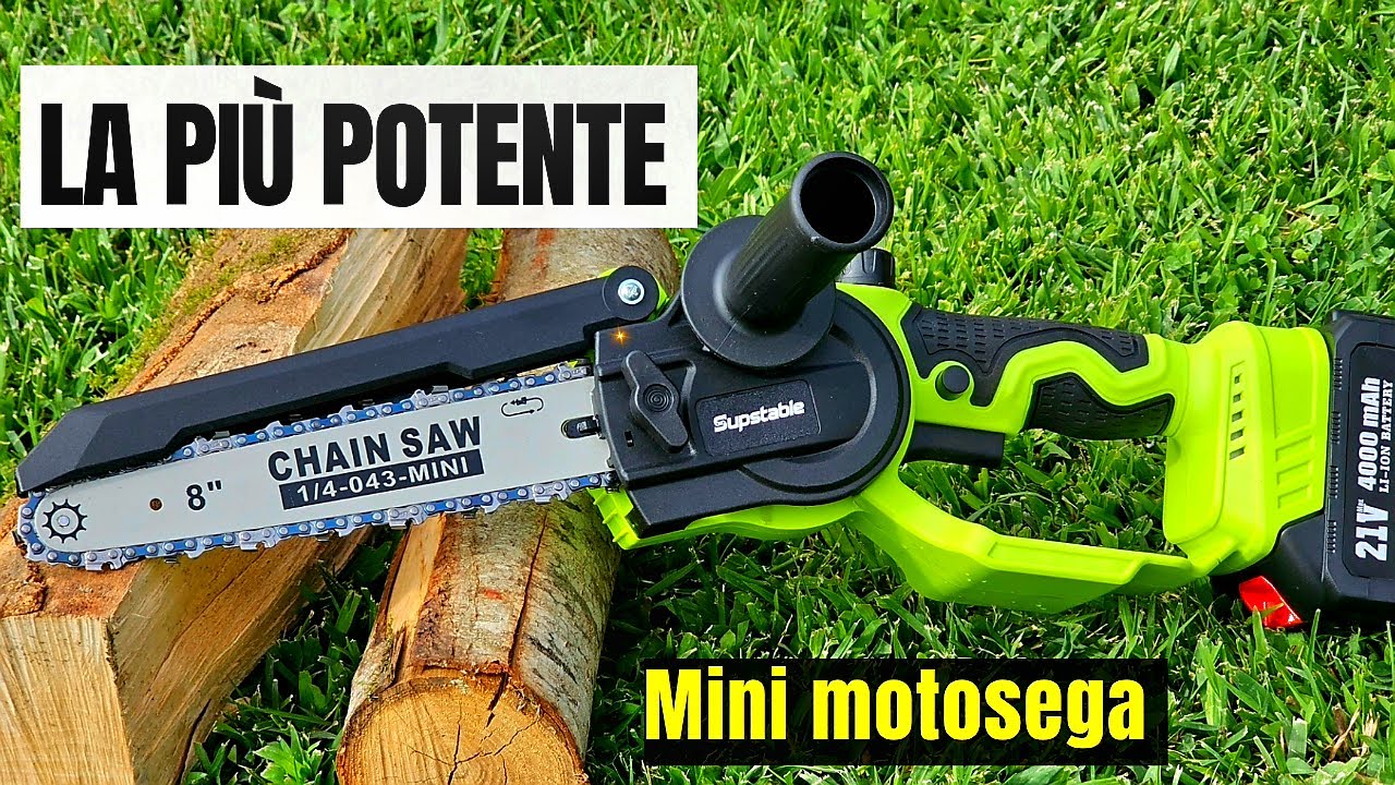 MINI MOTOSEGA A BATTERIA TELESCOPICA DA 8 POLLICI