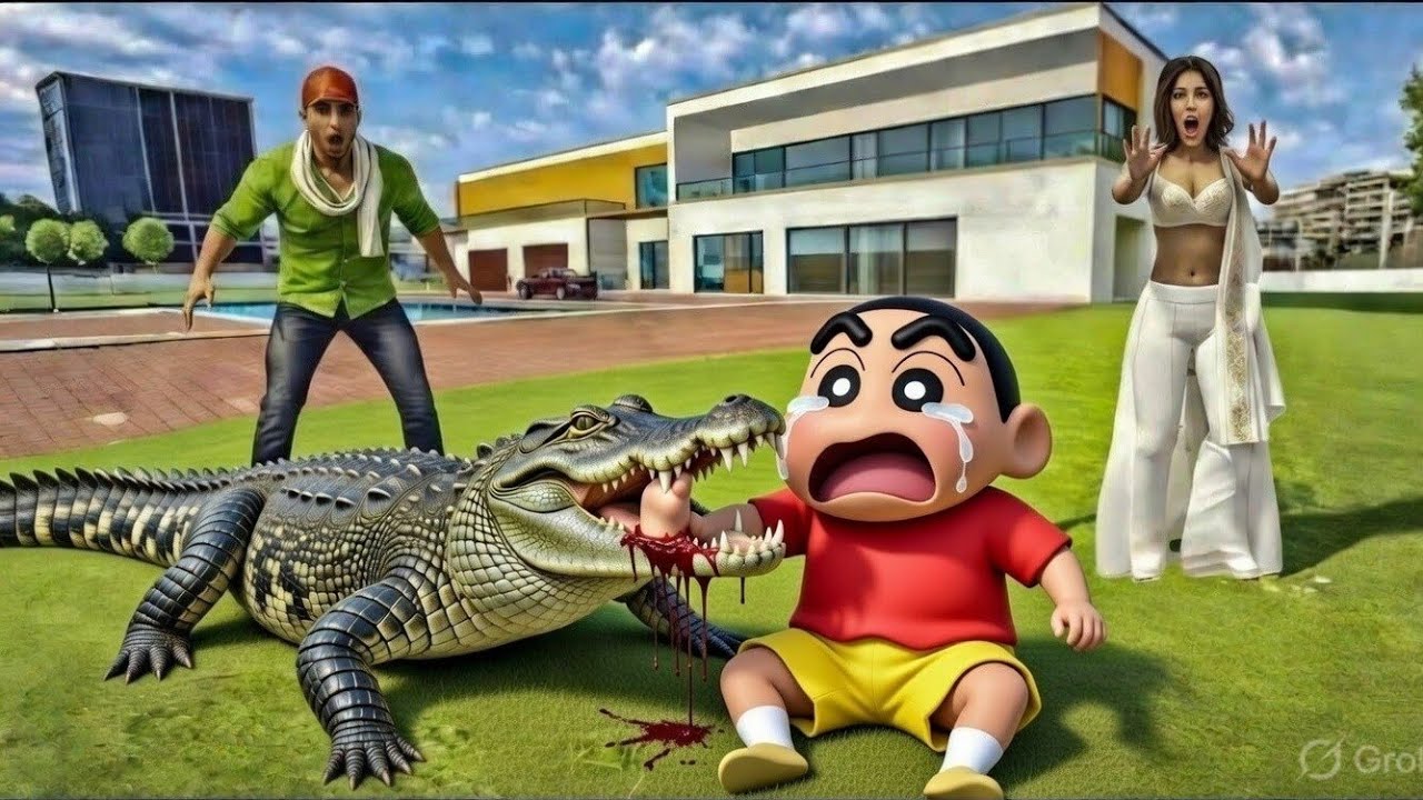 🎯Shinchan ko crocodile ne kat liya 💥😭 Indian theft auto simulator 💥🤯
