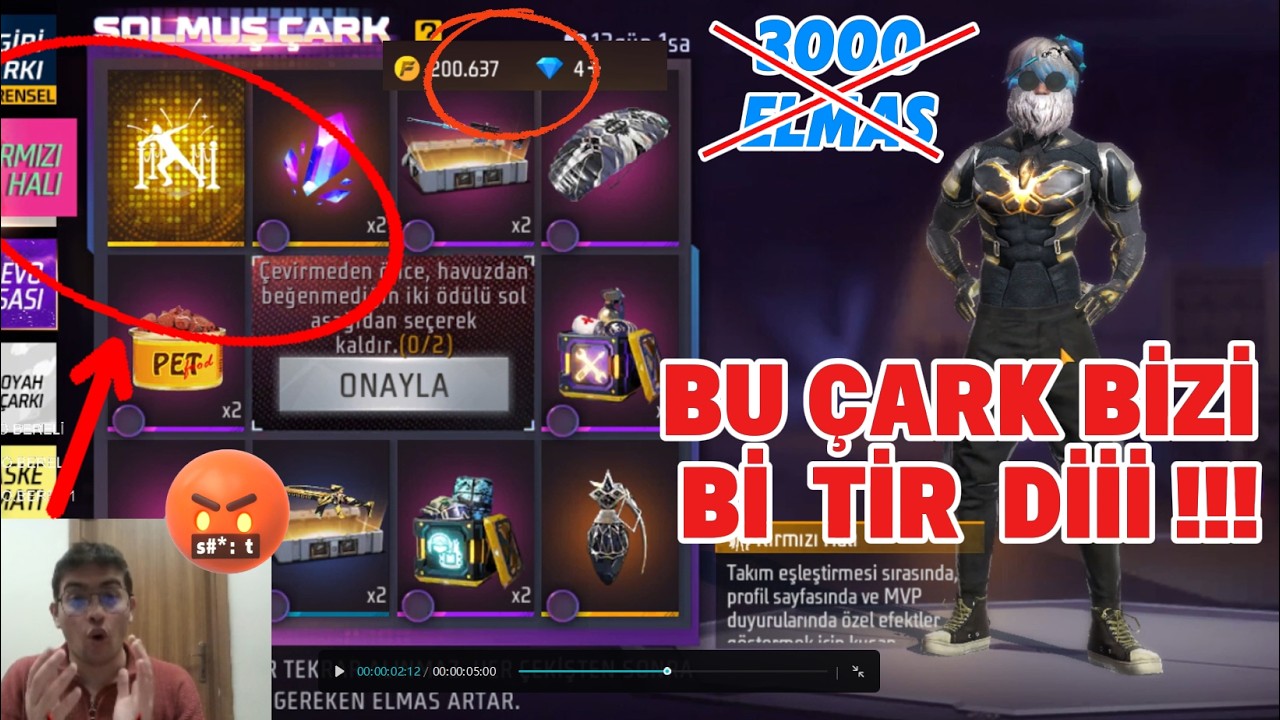 BÜTÜN ÇARKLARIN İÇİNDEN GEÇTİK / İLK WEBCAM VİDEOM / FREE FİRE