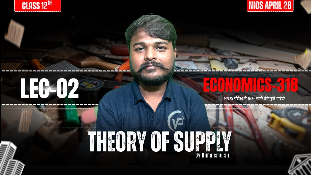 NIOS Class 12 Economics (318) | Theory of Supply | LEC-03 | Important Questions | By Himanshu Sir