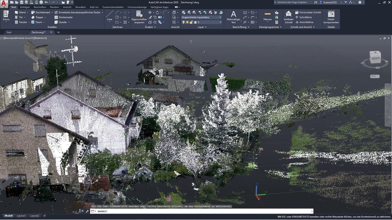 Punktwolke in AutoCAD importieren und ausrichten