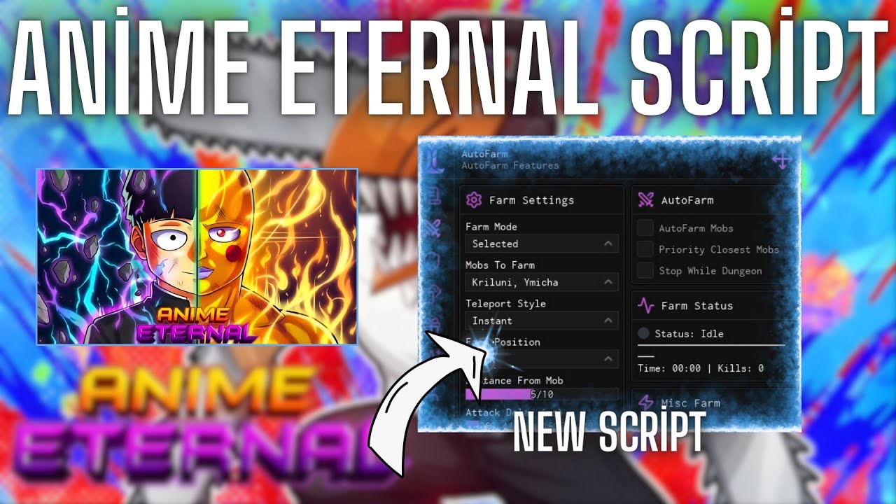 Anime Eternal Script | Kill Aura | Auto Click | Auto Farm | And & More