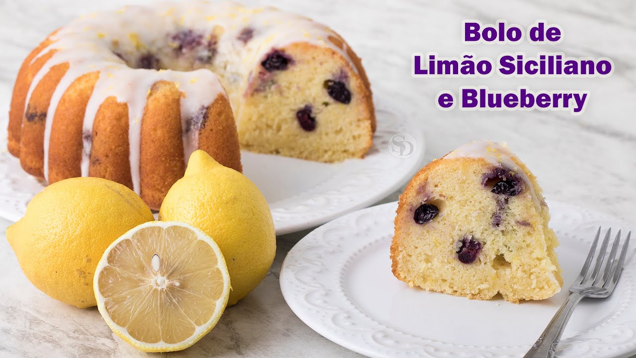 Bolo de Limão Siciliano e Blueberry - super macio, úmido e muito saboroso | Receita Sandra Dias