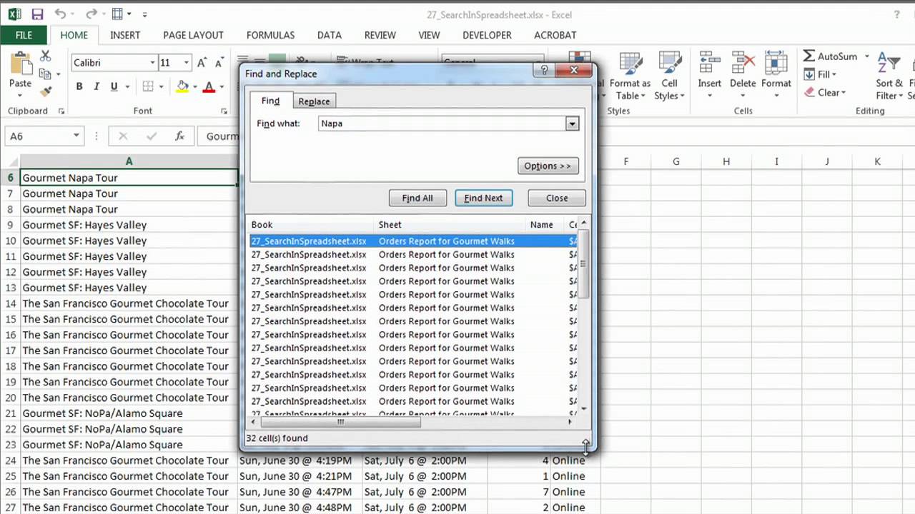 Как выполнить поиск в таблице Excel : Справка Microsoft Excel