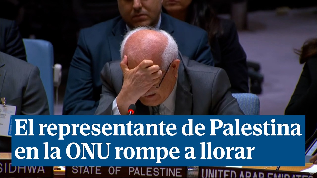 El representante de Palestina ante la ONU rompe a llorar: 