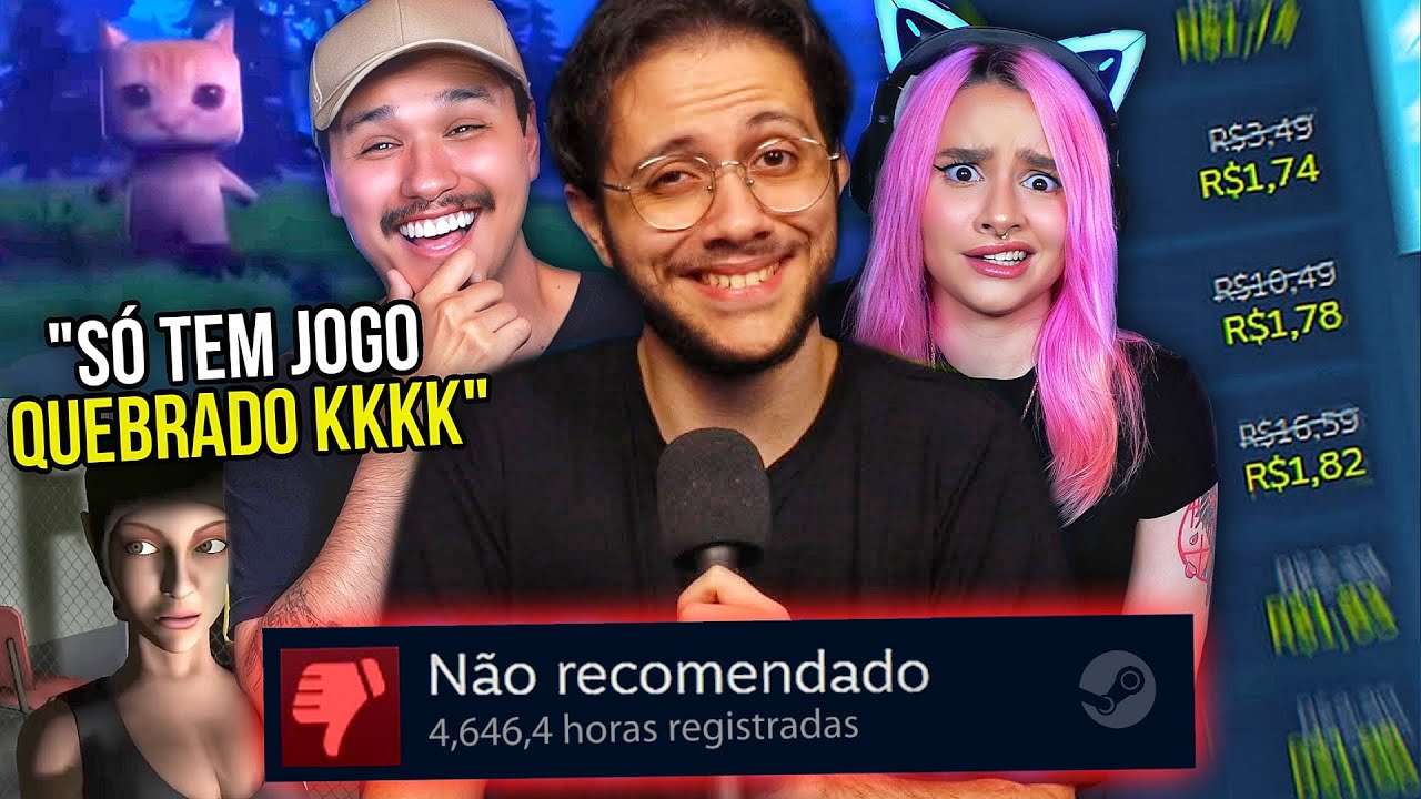 Explorando jogos de terror baratos na steam kkkkkk | React Bruno Rataque