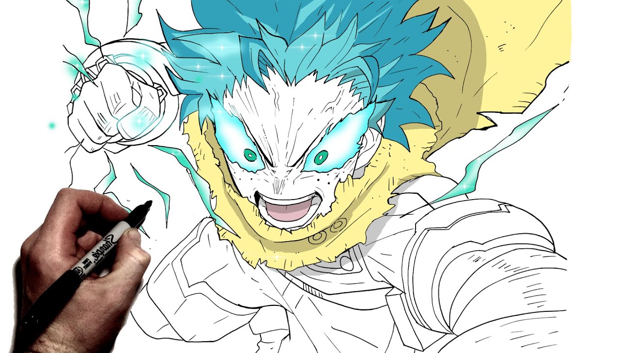 How To Draw Deku 120% Detroit Smash | Step By Step | MHA