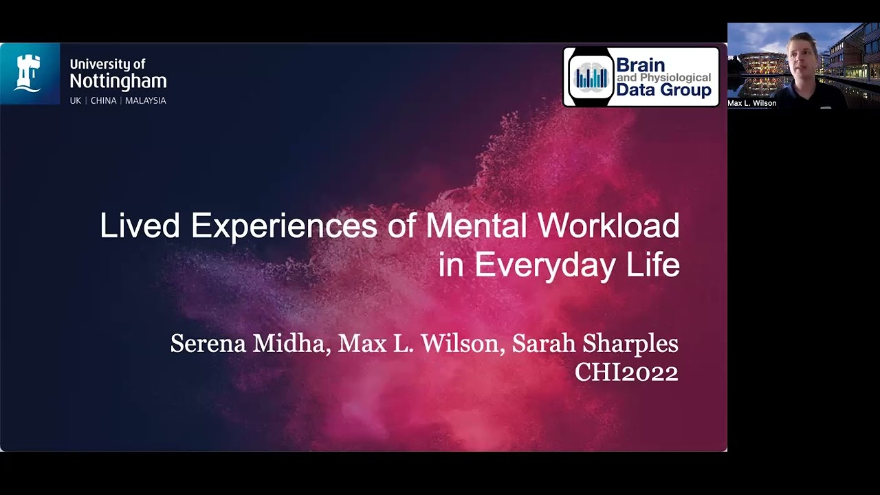 Brain Data as Cognitive Personal Informatics - Max L. Wilson, ChineseCHI 2022