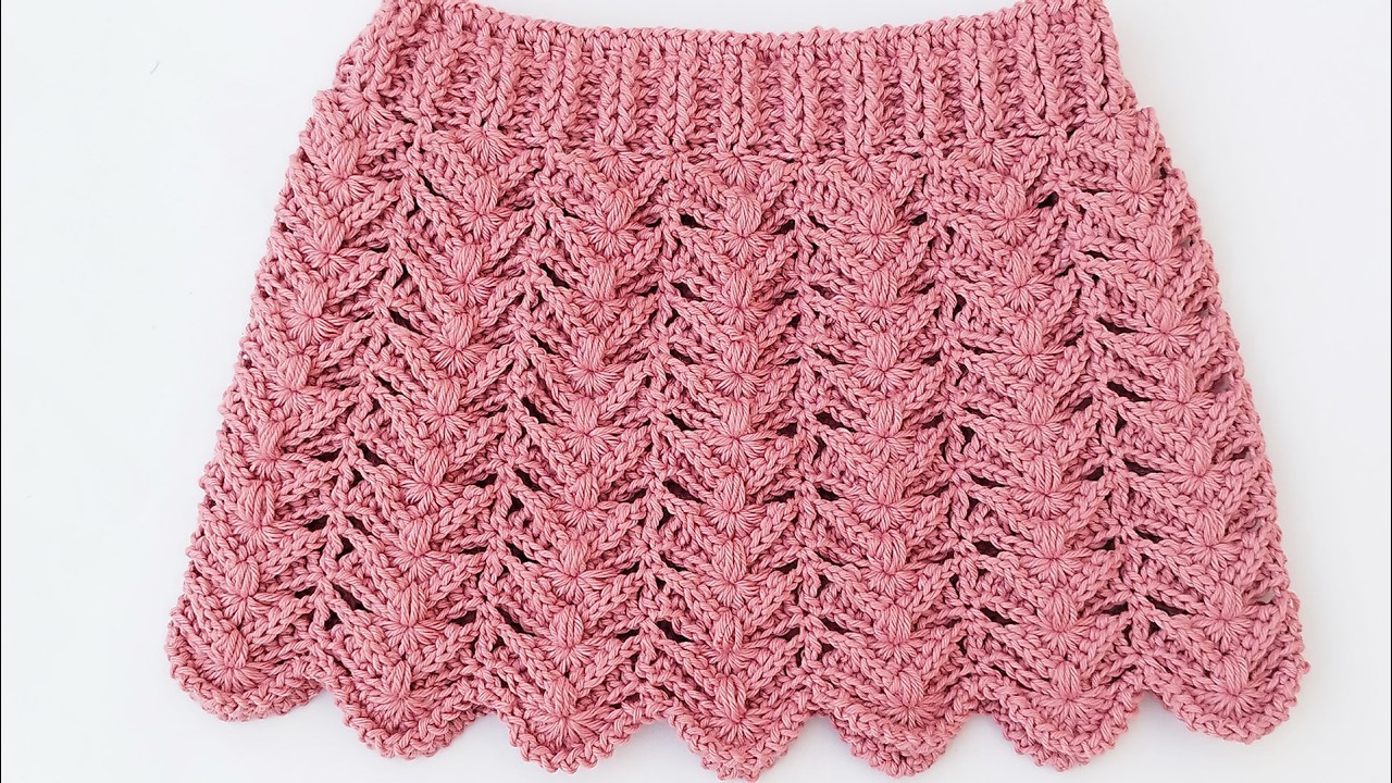 Crochet Skirt Tutorial 👗  Easy Shell Relief Stitch Step by Step