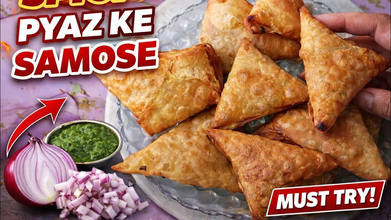 😋घर पर हो प्याज तो बाहर क्या जाना पूरे परिवार के लिए दो प्याज से ढेर सारे समोसे बनाना! Onion Samosa 