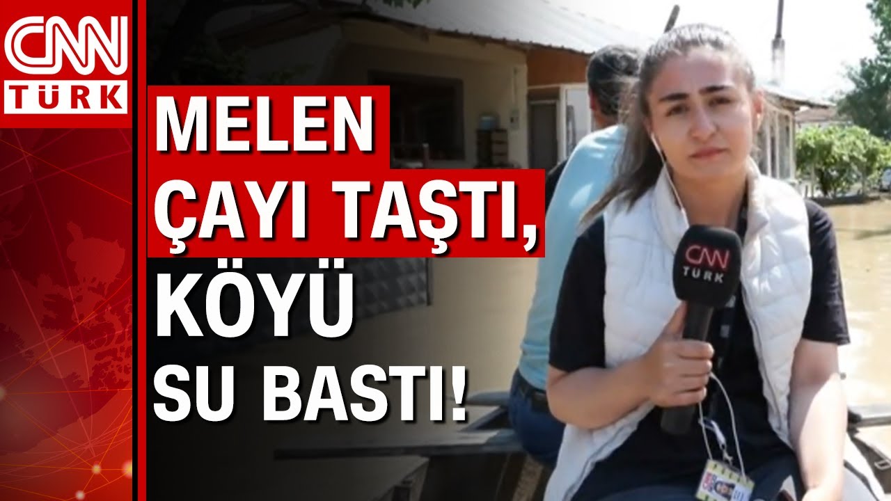 Melen çayı taştı, köyü su bastı! Su basan köyde "kayık"la ulaşım