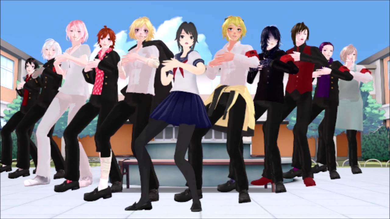 MMD X MALE RIVALS AND YANDERE CHAN
