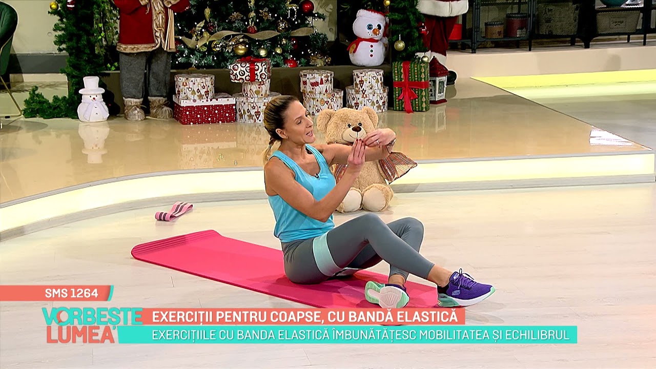 Exerciții pentru coapse, cu bandă elastică