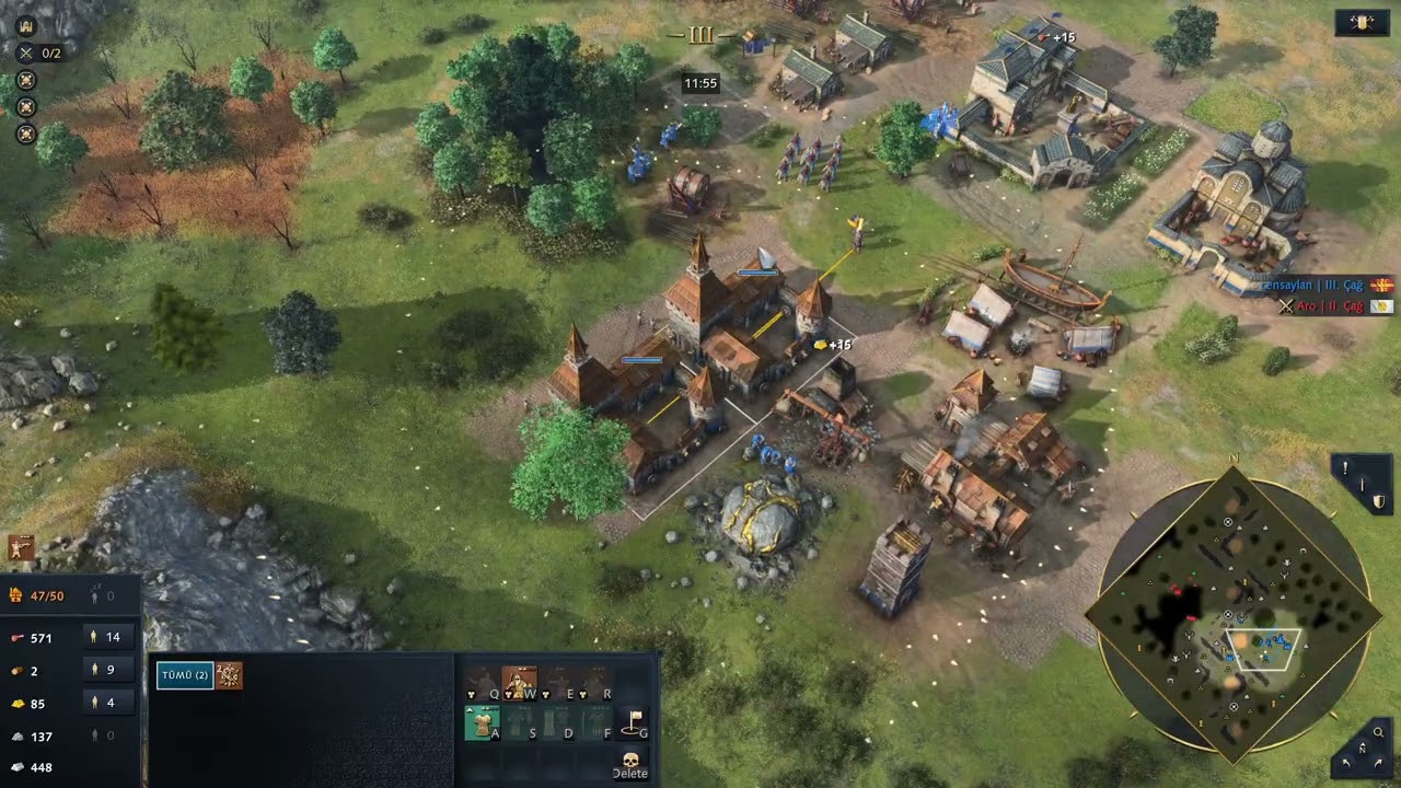 S12E034 Platin 1v1 Sıralı Oyun #aoe4 - MAKEDON vs Japon - Adam bezdiren savunma