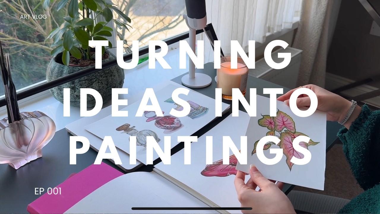 First Art Vlog ⭐ Gouache Painting in the Garden, Art Process & The Supplies I use 🌷✨