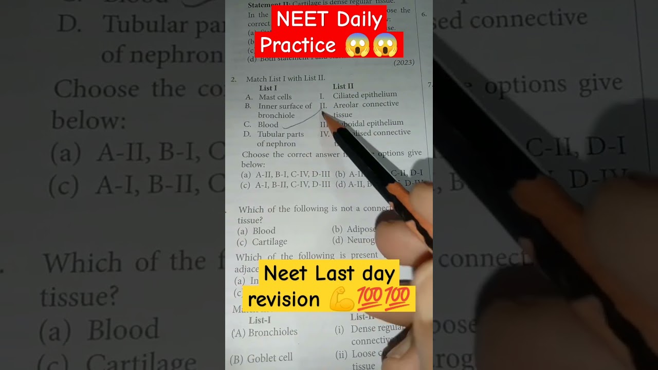 NEET Last Day 2024 Practice 😱😱 latest question 👈👈#shorts #neet #neet2024 #aiims #viral