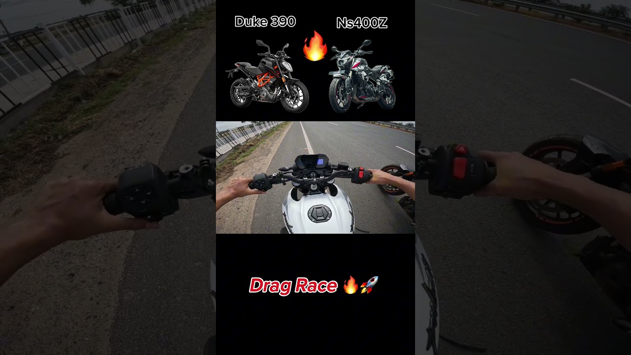 Ktm duke 390 vs Pulsar Ns 400z 🔥Drag Race ❌ #shorts #ktmduke390 #pulsarns400z #dragrace