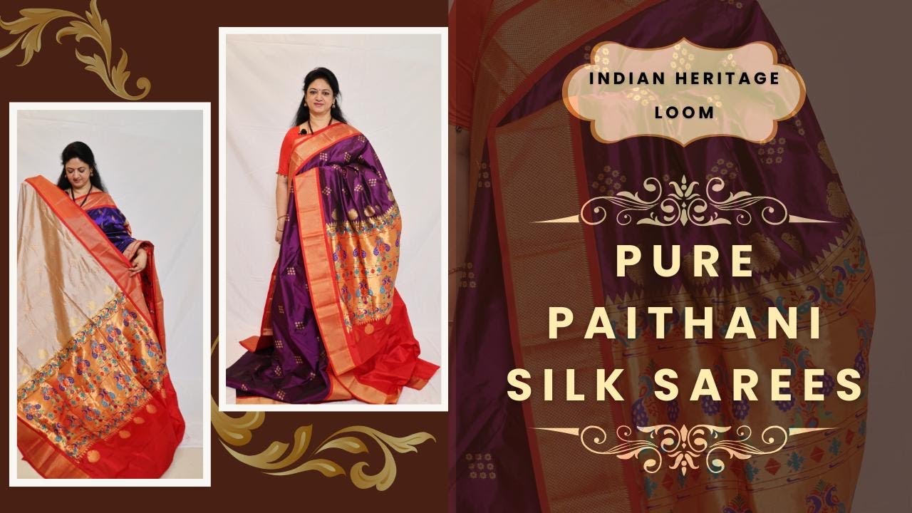 Heritage loom Paithani Silk Sarees // integrated peacock weaving //evergreen patterns // ❤️//