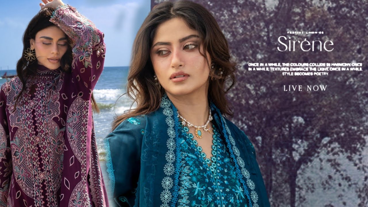Mahnur Sirene Luxury Lawn 2026 | Mahnur Unstitched Luxury Lawn Collection | Sajal Ali | Sadaf Kanwal