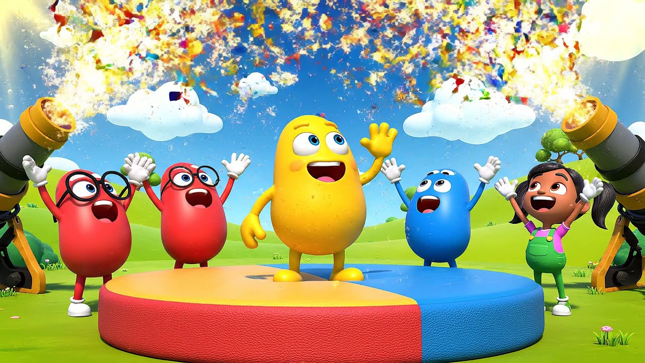 Fall Guys Wobbly Bean Jumped Over a Giant | Kids Songs & Nursery Rhymes