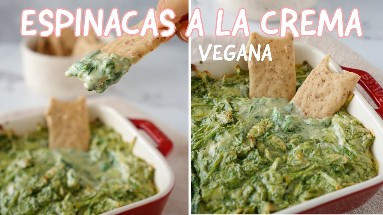 ESPINACA A LA CREMA VEGANA - SIN LACTOSA RECETA FÁCIL GUARNICIÓN VEGANA