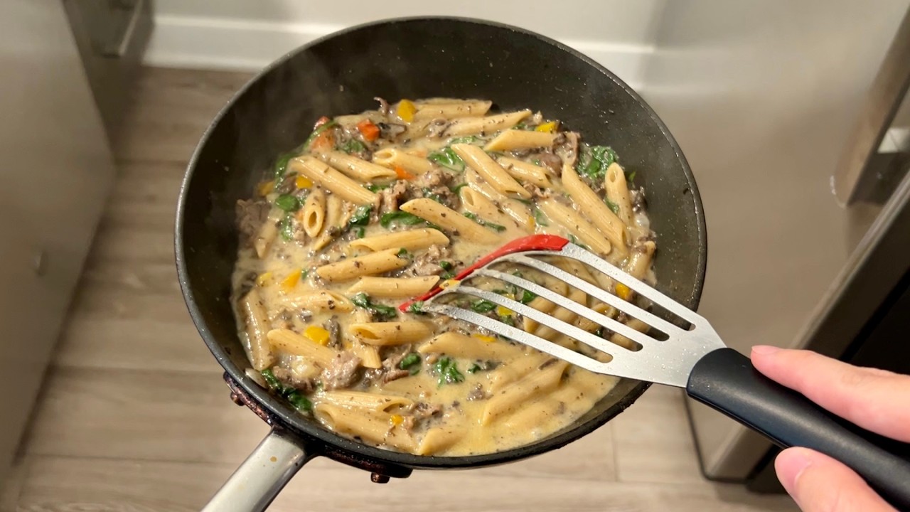 POV: Meals from my freezer | Creamy beef & mushroom pasta