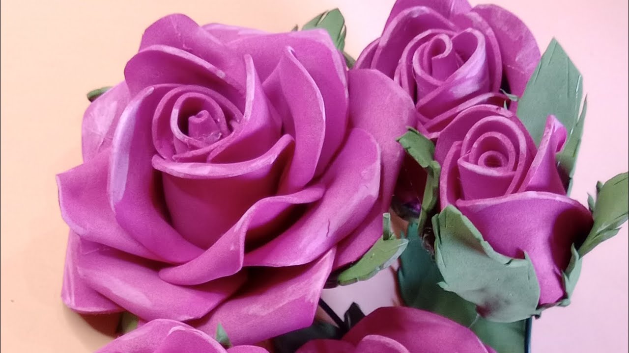 ramillete de rosa eterna goma Eva sin moldes