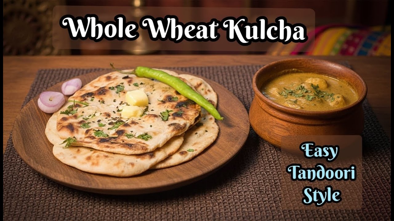 Soft Tandoori-Style Kulcha at Home | 100% Whole Wheat | Foodieramya