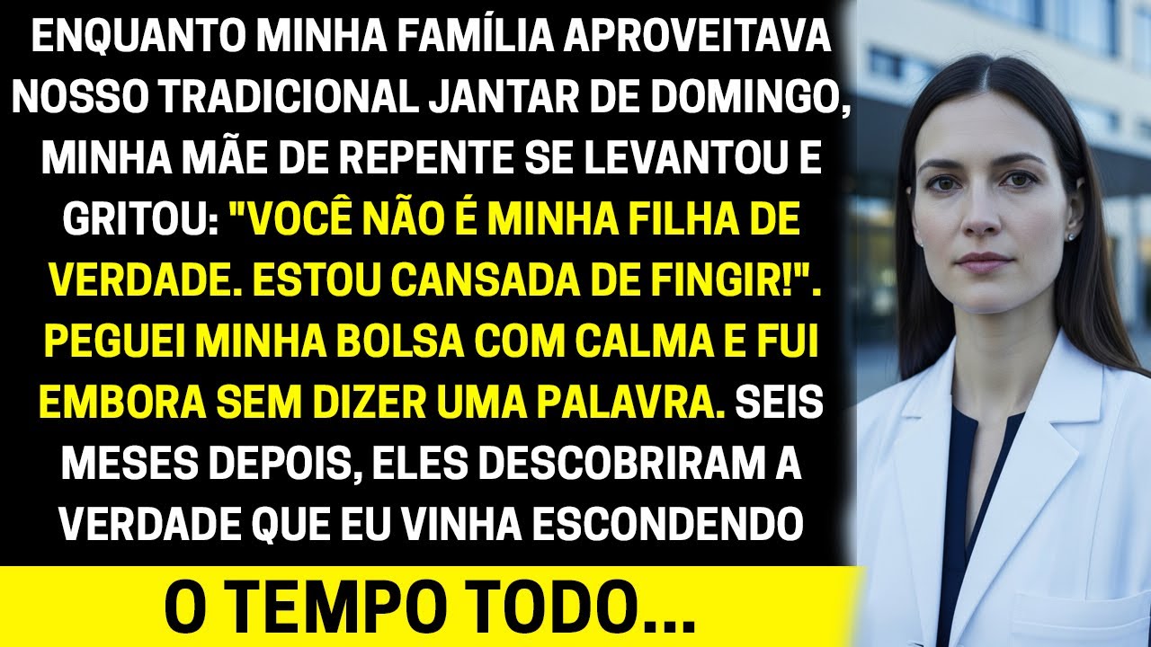 No jantar em família, minha mãe disse: “Você nunca foi minha filha” — e me mandou embora.