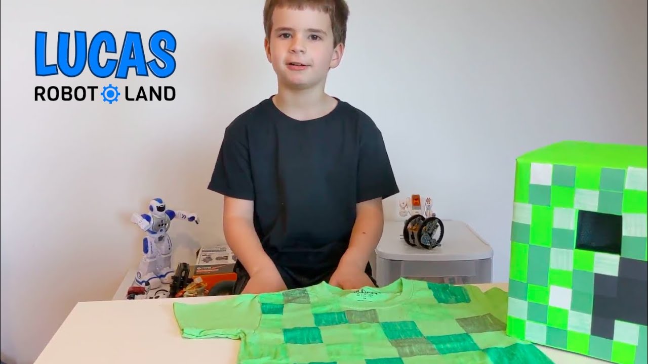 Lucas Builds Halloween Creeper Costume