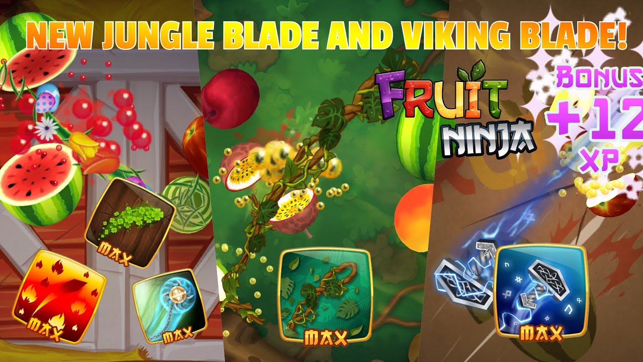 Fruit Ninja Classic - New Jungle Blade and Viking Blade! - RianeTube4K