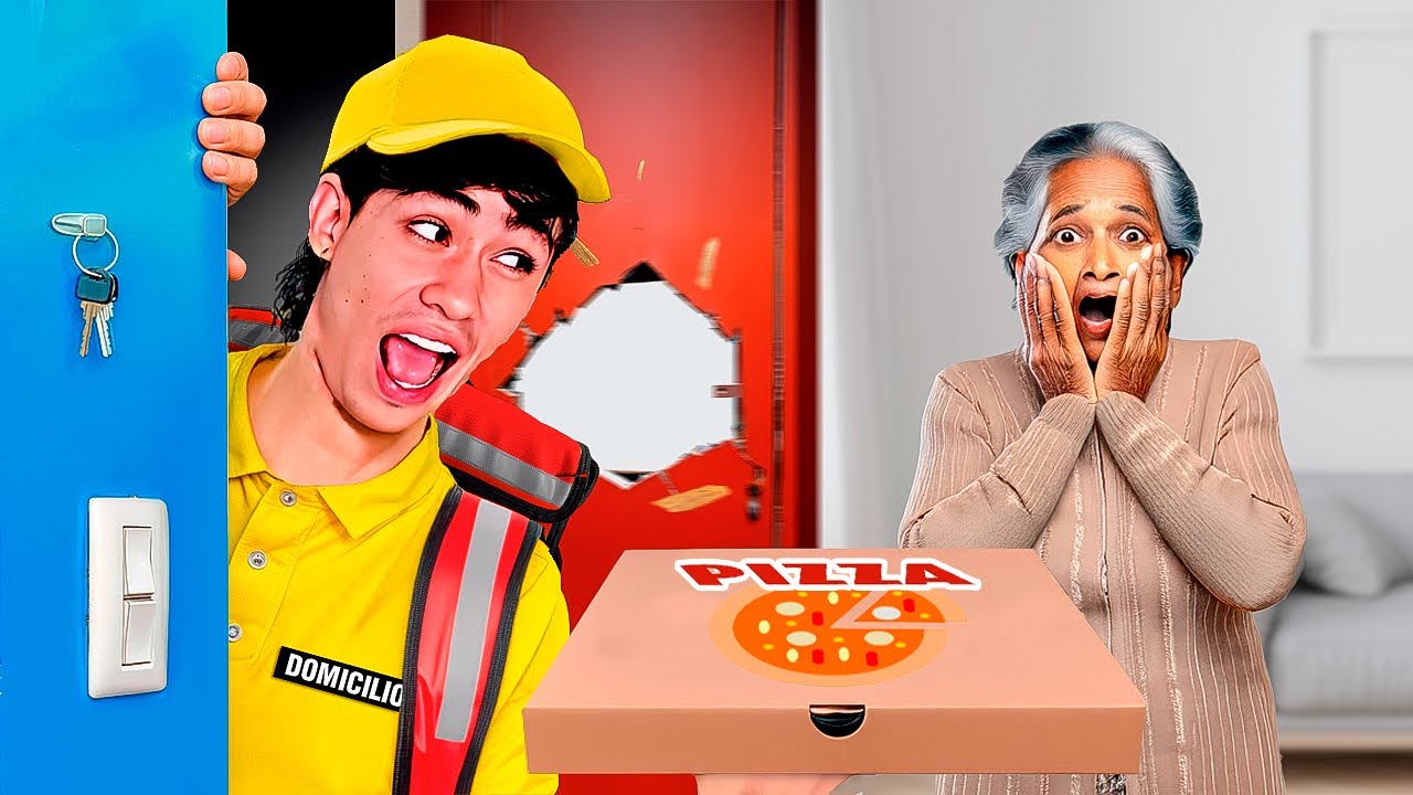 Tumba Puertas siendo Domiciliario 🛵🍕 // Andy