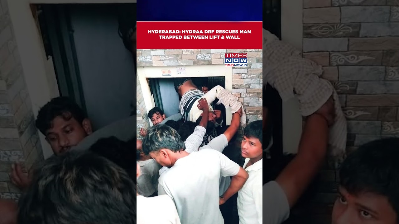 Hyderabad: HYDRAA Rescues Man Trapped Between Lift And Wall In Moosapet, Watch Shocking Footage