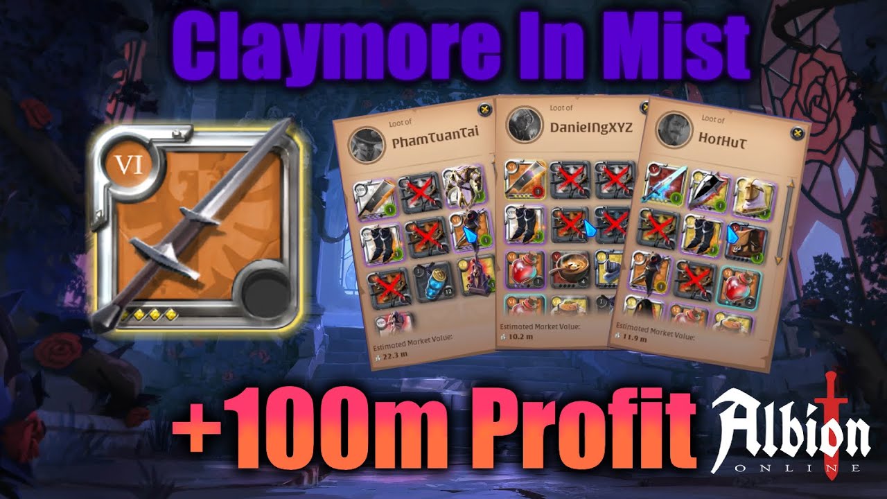 Albion Online | Claymore in MIst | 8.3 Kill +100M Profit with Claymore