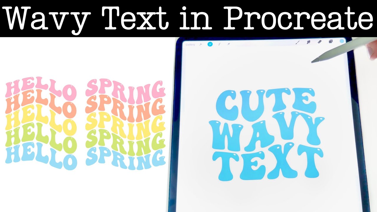 Как сделать волнистый текст в Procreate | Учебное пособие по Procreate | Procreate для начинающих