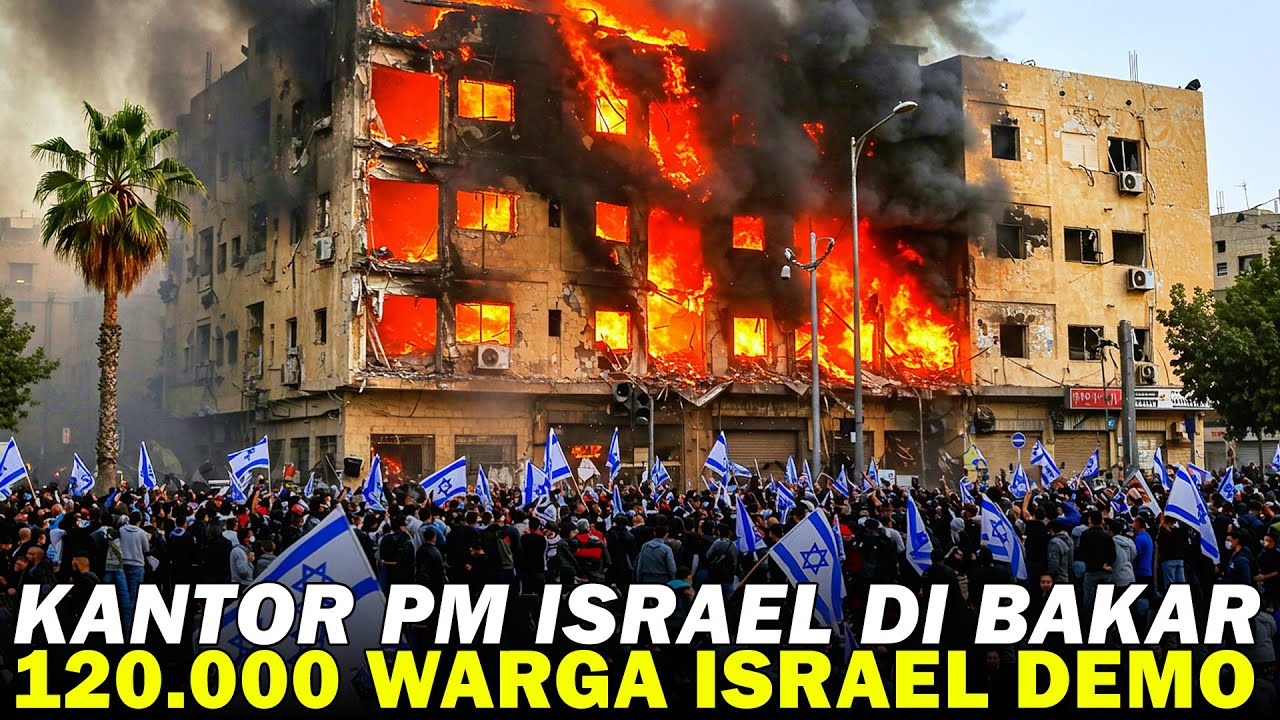 120.000 WARGA ISREL BAKAR KANTOR PM ISRAEL‼️TUNTUT NETANYAHU SEGERA DI LENGSERKAN